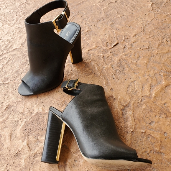 Calvin Klein Shoes - Calvin Klein Zola Peeptoe Slingback Booties 8.5
